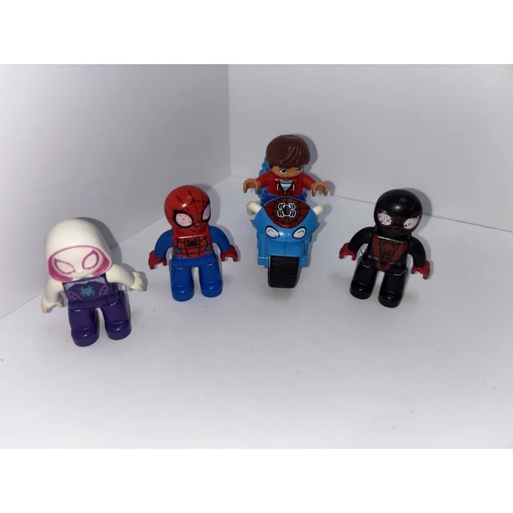 Duplo Figure Lot 4 MARVEL SPIDER-MAN MILES Black Ghost GWEN White Spider Man - Picture 2 of 2